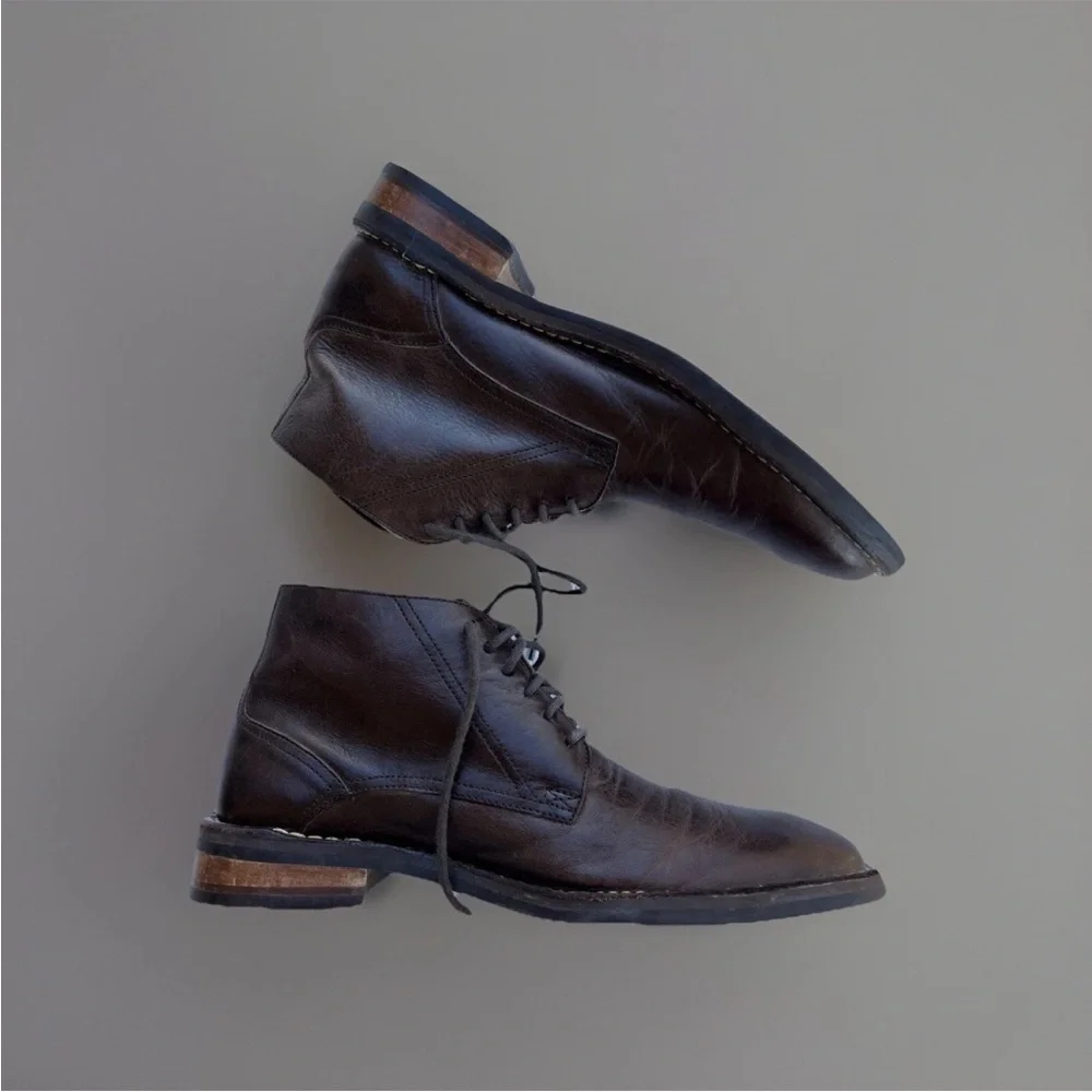Cole Haan Men Brown Leather Lace Up Chukka Boots Size 9.5